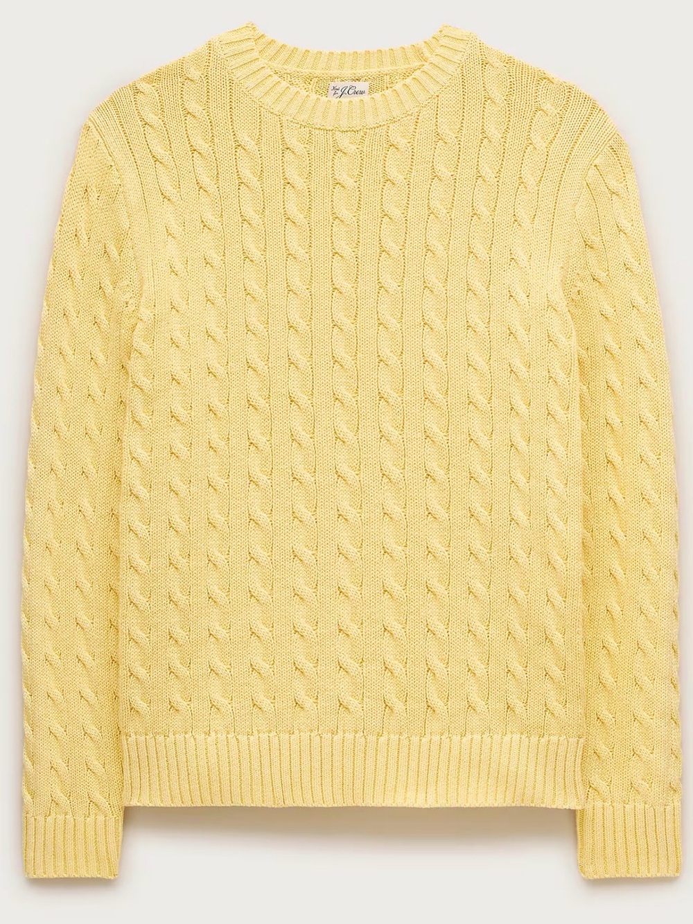 J.Crew Garment-Dyed Cable-Knit Cotton Sweater Light Sun Men’s L